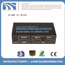 DISTRIBUIDOR del IR de la ALIMENTACIÓN 5V1A de la ALIMENTACIÓN de la ALIMENTACIÓN 3D 1080P HDMI Switcher 2 x1 2PORT IR teledirigido para la promoción de HDTV PS3 DVD